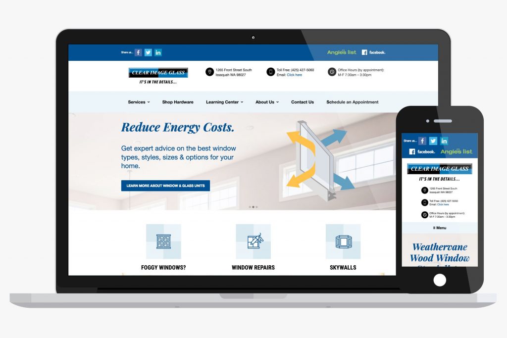 Website Design Clear Image Glass