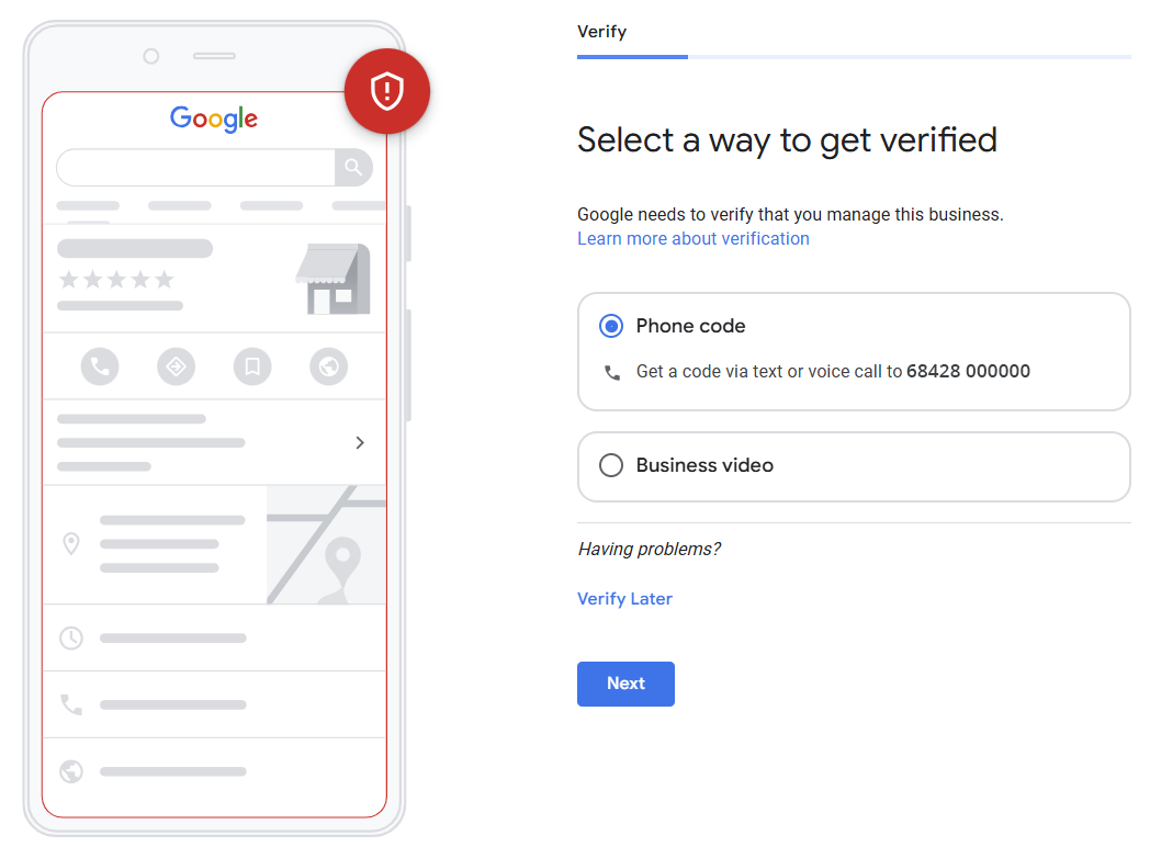 Verify account