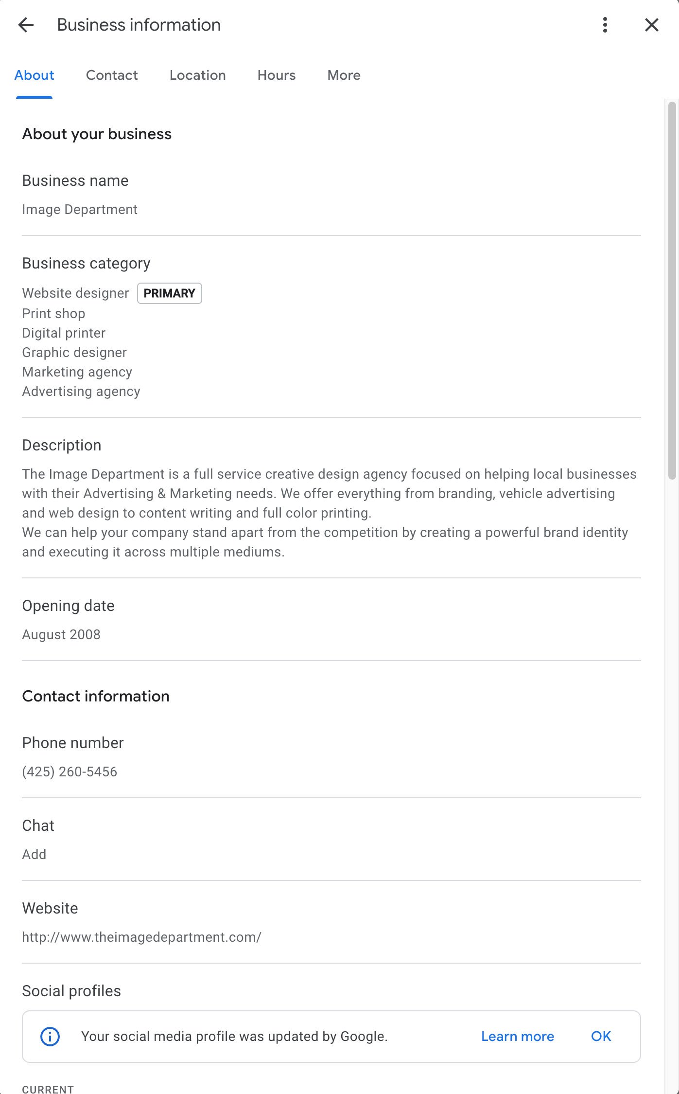 Google Business Profile Categories