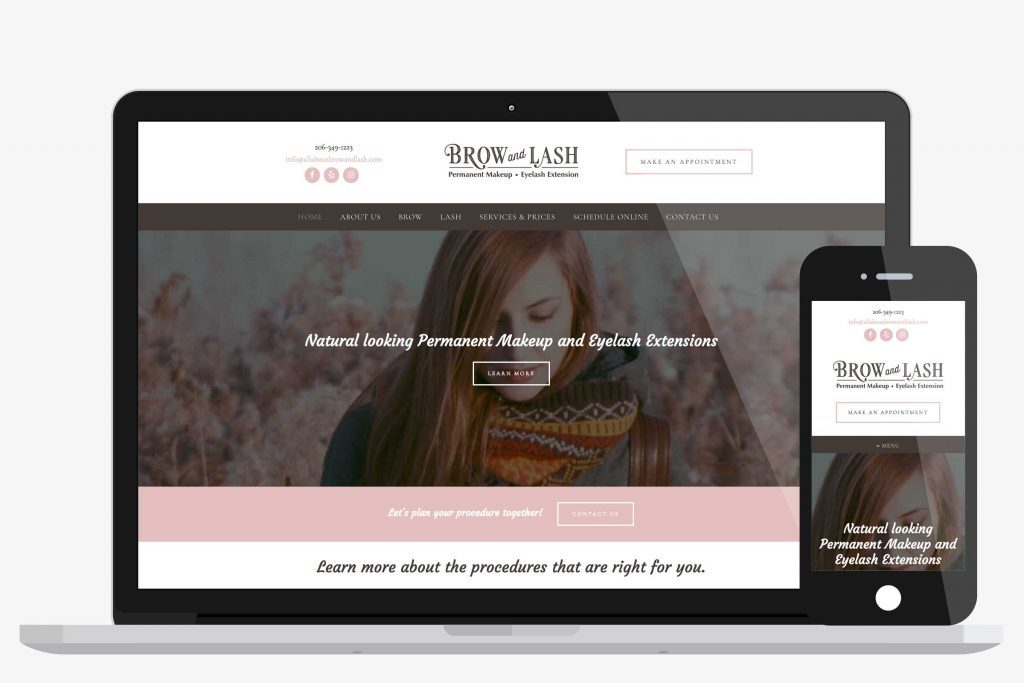 Website Design Brow & Lash