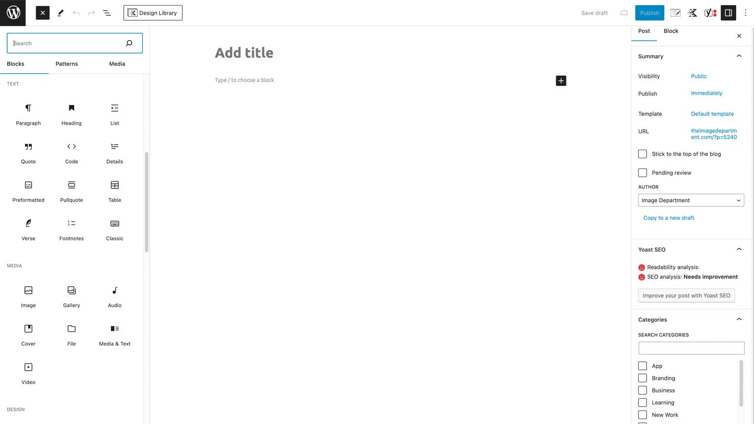 Image Department - Small Business Websites with WordPress Gutenberg.
